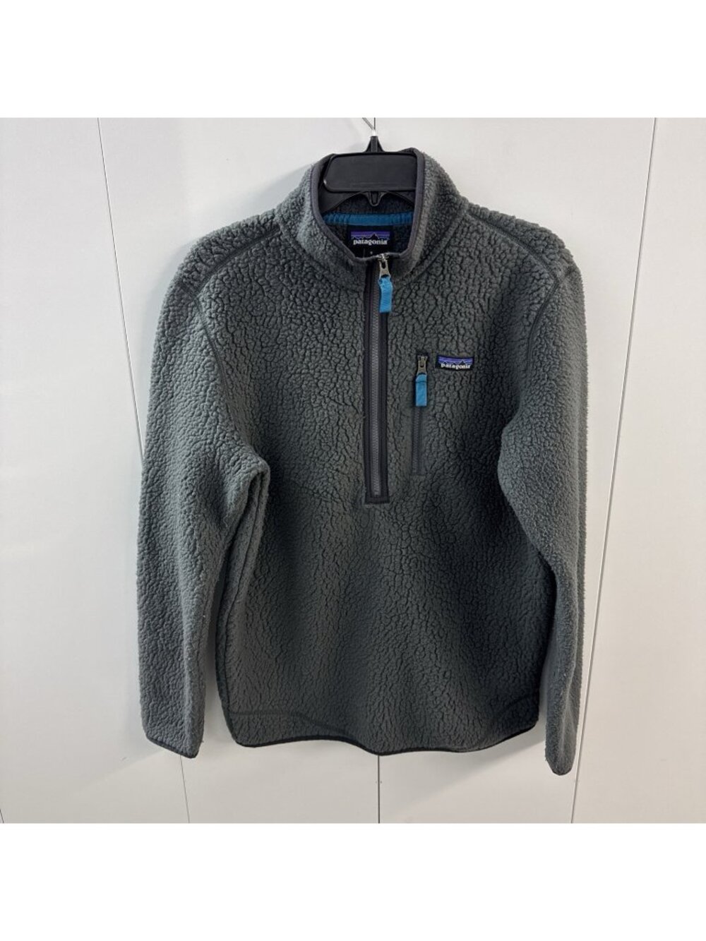 Patagonia Jacket Mens Size Medium Gray Retro Pile Pullover Half Zip